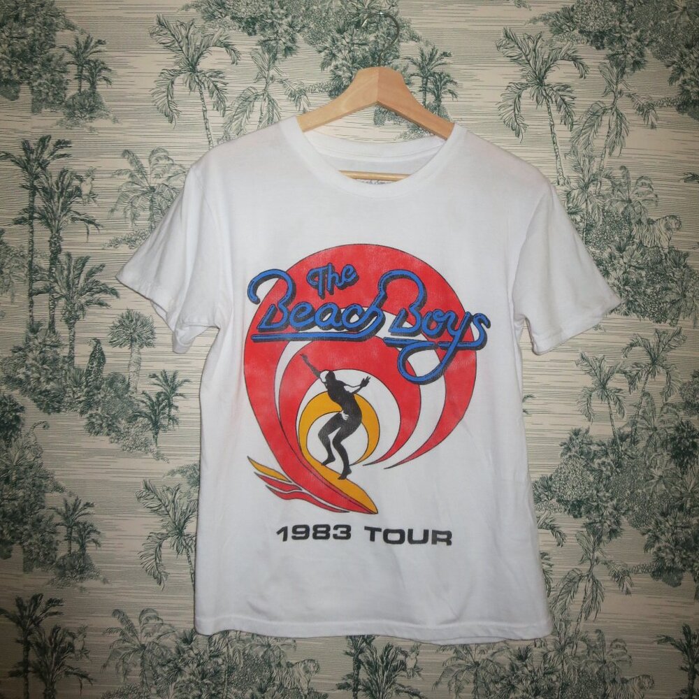 The Beach Boys Surfing 1983 Tour White Band Tee